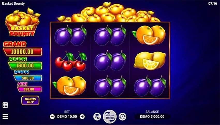Basket Bounty de Evoplay — cluster con temática de baloncesto